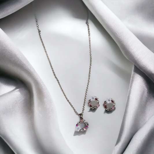 Floral Jewelry Set Necklace & Earrings